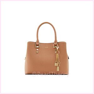 Synthetic Tote Bag with Top Handle and Shoulder Strap